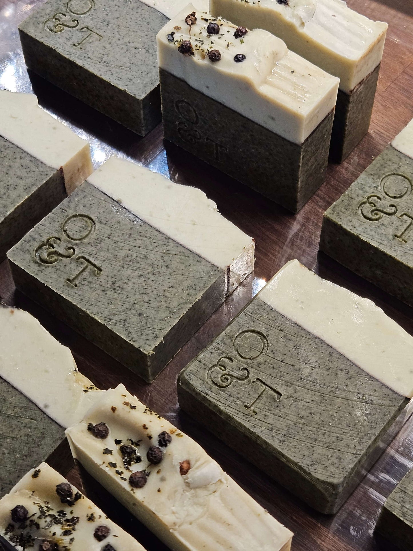 Fern soap bars on worktop
