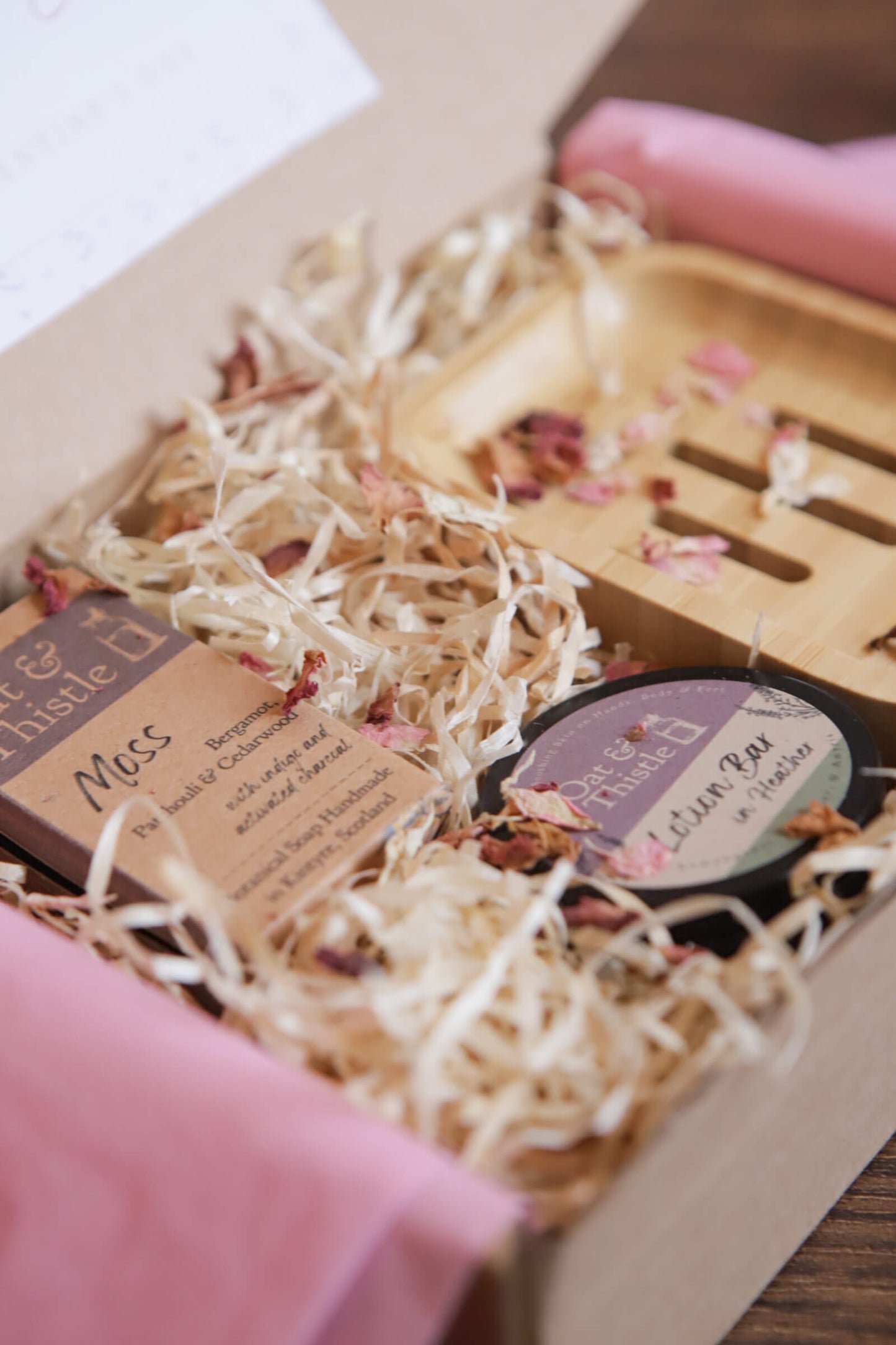 gift hamper filled with oat and thistle products