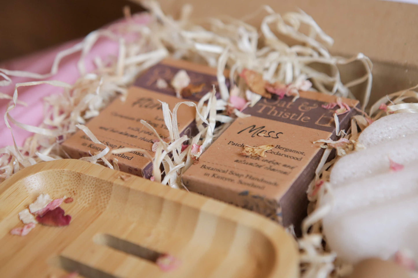 gift hamper filled with oat and thistle products