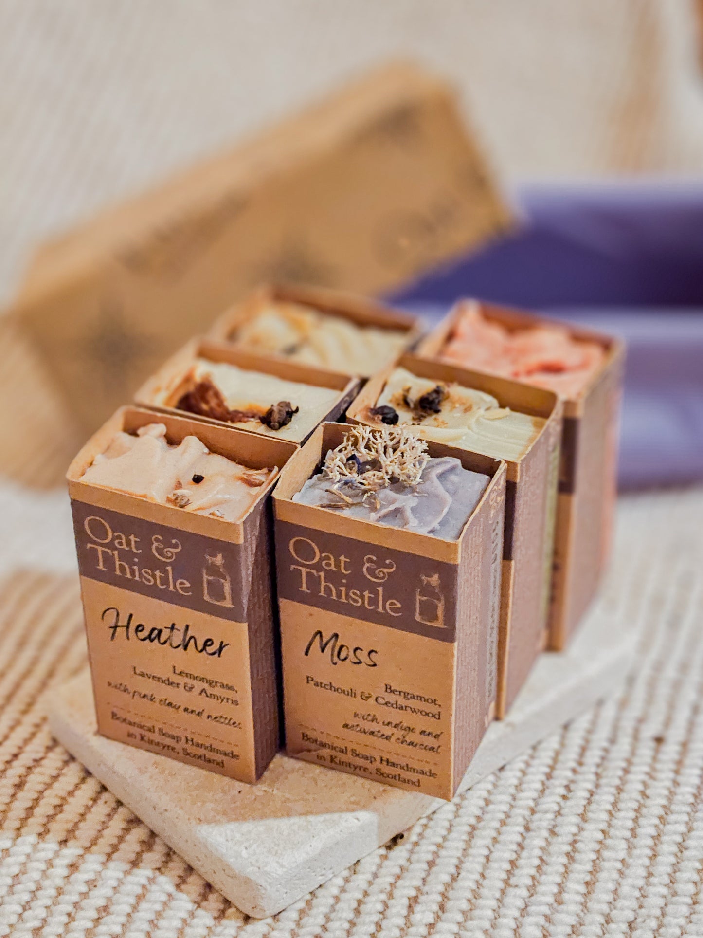 6 origin half soaps for a travertine soap dish