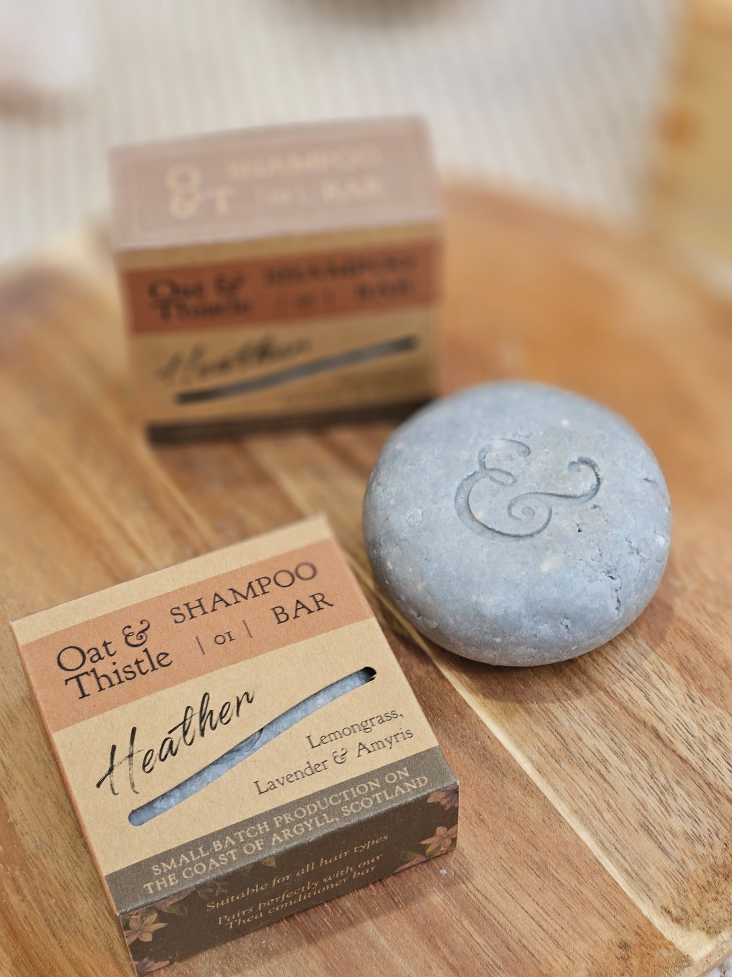 heather shampoo bar in packaging box