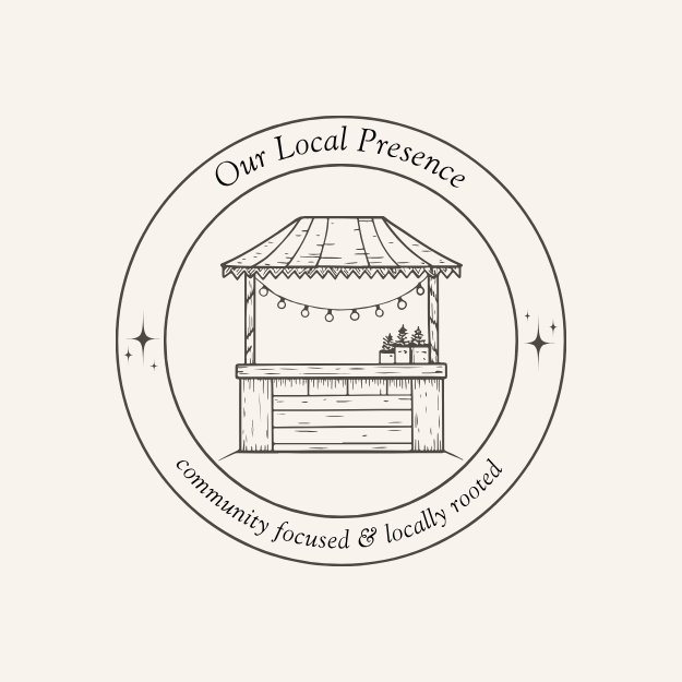 our local presence - community focused & locally rooted - market stall picture