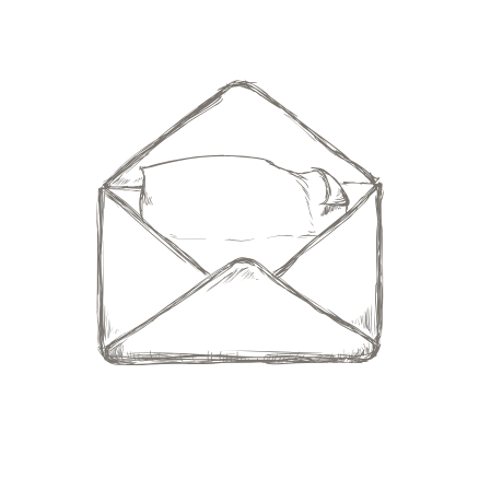 line drawing of envelope