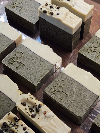 Fern soap bars on worktop