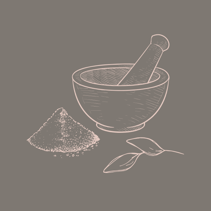 line drawing of a mortar and pestle