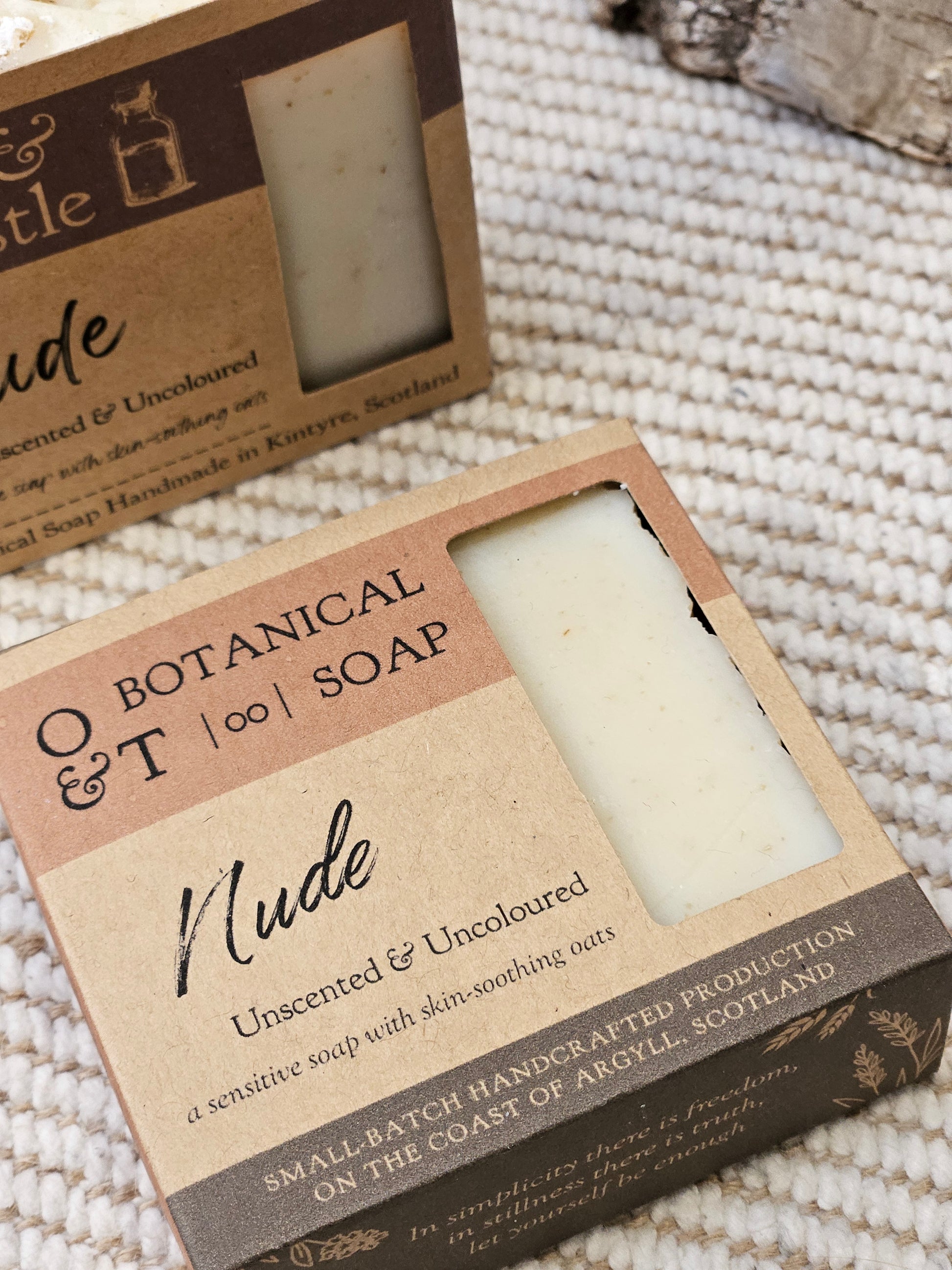 nude soap in packaging box