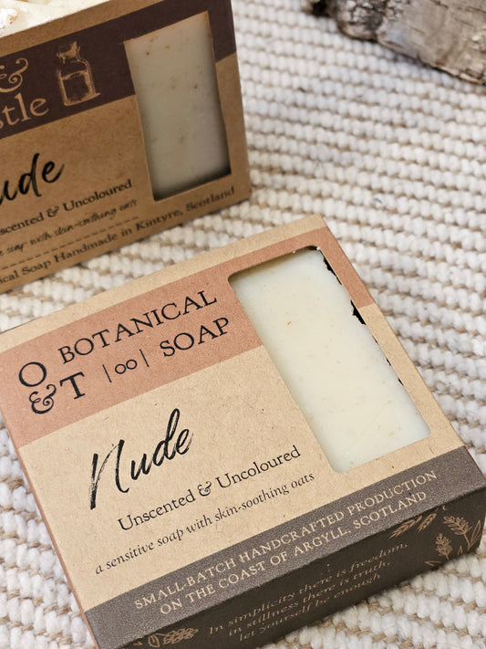 nude soap in packaging box