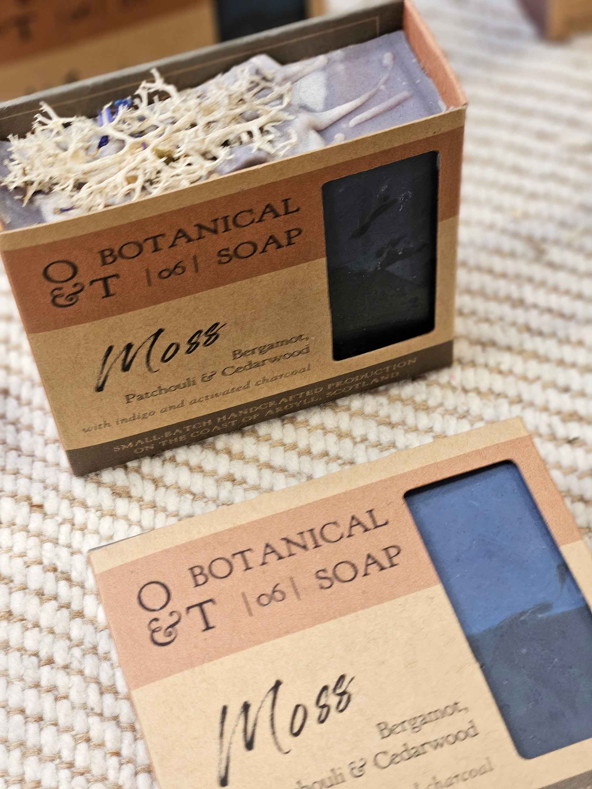 moss soap in packaging